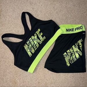 Nike Sports Bra and Nike Pro Short Set - Snake Logo
